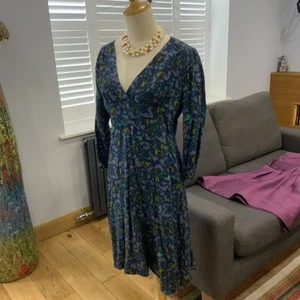Designer Jigsaw Summer Silk dress , Navy blue . Size 10 , RRP £165 - Picture 1 of 4