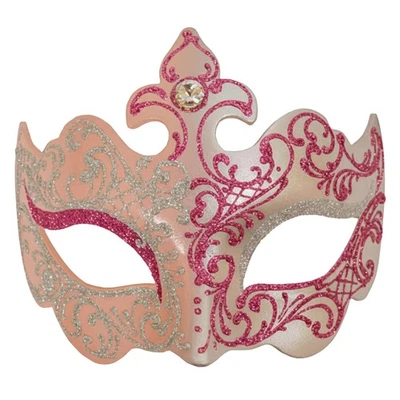 Accessorio Costume Maschera Farallina Argento/Rosa - Immagine 1 di 4