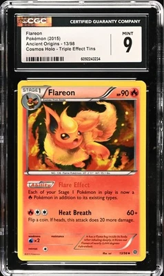 CGC 9 MINT Flareon 13/98 Cosmos Holo Ancient Origins Triple Effect Tins Pokemon - Image 1 of 2