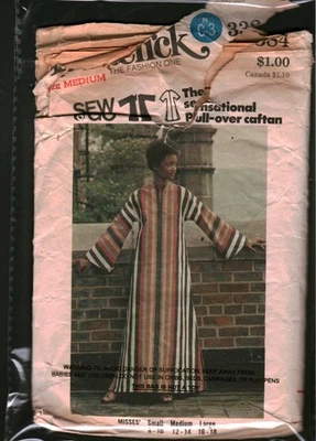 3384 Vintage Butterick SEWING Pattern Misses Sensational Pullover Caftan Medium - Image 1 of 2