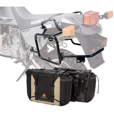 Tusk 1999660029 Pannier Racks With Olympus Pannier Bags Black/Tan Foto 1 de 4