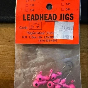 Vintage NOS Taylor made fishing products 1/16 leadhead jigs pack of 6 code 52 - Picture 1 of 2
