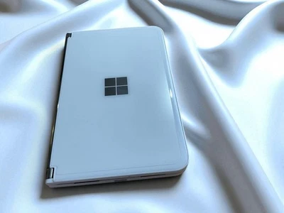 [N Mint] Microsoft Surface Duo 2 Glacier Unlocked 8GB 128GB SIM Free Smart Phone - Image 1 of 4