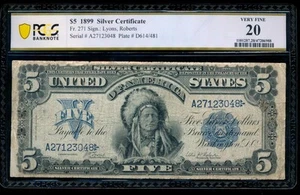 AC Fr 271 1899 $5 Silver Certificate PCGS 20 CHIEF NOTE - Picture 1 of 2