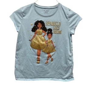 PLACE Girls XL Sparkle Like MOM African American Short Sleeve Cotton Blend Tee - Picture 1 of 4
