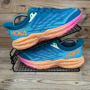 Scarpe da ginnastica Hoka One One donna taglia UK 6,5 SpeedGoat 5 blu trail vibram running - Foto 1 di 13