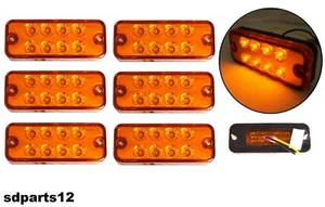 6x 24v 8 LED Indicatori Laterali Luci Ingombro Arancio Per Camion Rimorchio Bus - Afbeelding 1 van 6
