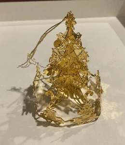 Vintage 1988 Danbury Mint Gold Plated "Christmas Tree” Christmas Ornament NRMT - Picture 1 of 2