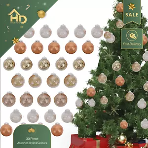30Pcs Christmas Baubles Set Xmas Tree Wedding Party Decor Shiny Hanging Ornament - Picture 1 of 9