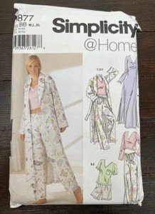 Simplicity 5877 Misses Lounge Pants Shorts Robe Knit Nightgown Top Sz M-XL Uncut - Picture 1 of 5