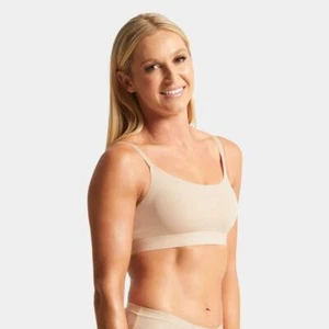 Ladies Tradie 2 Pack Sizes 8-18 Flexi Form Scoop Crop Top Beige (0SJ) - Picture 1 of 4