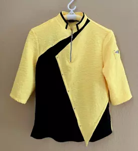 Jamie Sadock Golf Shirt 1/4 Zip Pullover Women's Size Medium Yellow Black - Picture 1 of 5