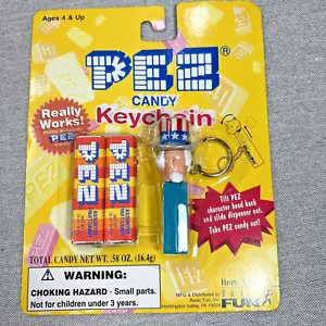 Vtg New Basic Fun PEZ Candy Uncle Sam 2.5" Tall Keychain Dispenser 1998 - Imagen 1 de 4