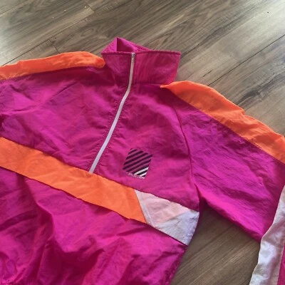 Sunbuster Womens XS Flourescent Pink Orange 90s vintage track jacket - Image 1 of 4