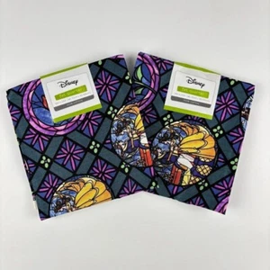 Disney Fat Quarter Beauty and the Beast 18"x21" 100% Cotton Lot of 2 - Picture 1 of 5