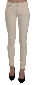 DONDUP Jeans cotone panna vita media skinny denim pantaloni pantaloni s. W26 prezzo consigliato $500 - Foto 1 di 9