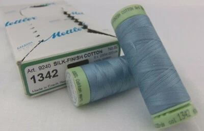 Mettler Fine Heirloom Sewing Thread 9240 /100% Cotton/Size 60/2 -12 Colors avail - Image 1 of 2