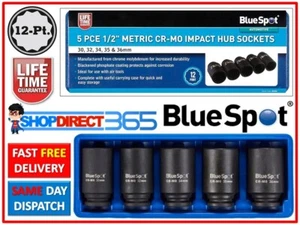 BLUE SPOT TOOLS 5 PCE 1/2" METRIC CR-MO IMPACT HUB SOCKETS 12pt (30-36MM) 01552 - Picture 1 of 4