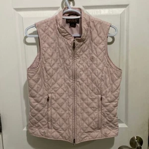 Ariat Women’s Equestrian Vest Pink Full Zip Sleeveless Quilted Size Medium - Picture 1 of 10