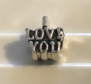 I LOVE YOU 3D European Bead Charm Antique Silver Style for Bracelet Necklace - Picture 1 of 3