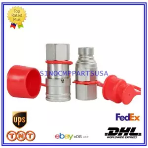 Flache Fläche High Flow Skid Steer hydraulische Schnellverbindung, 3/4"" Karosserie x 3/4"" NPT - Bild 1 von 1