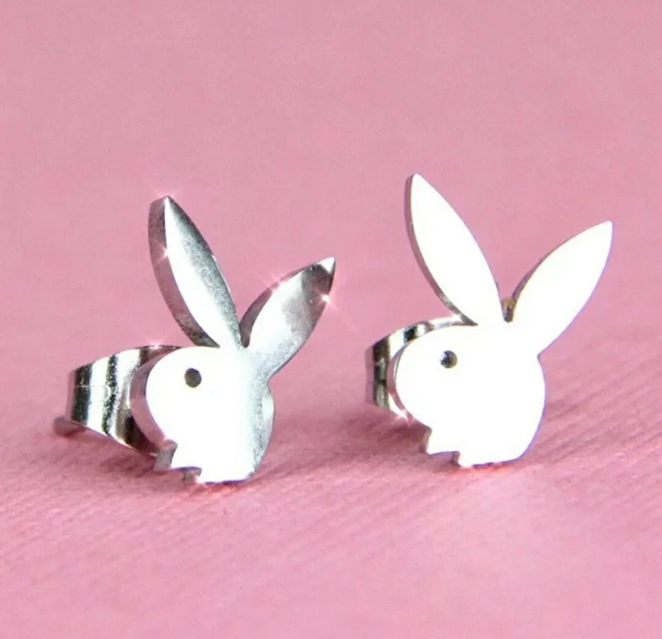 Brincos de prata, brincos Playboy Bunny  - Imagem 1 de 1