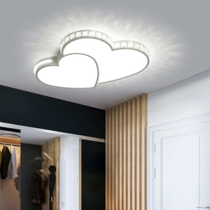 Moderne Kristallleuchter Kronleuchter Lampe LED Herzförmige Deckenleuchten 24W - Imagen 1 de 12