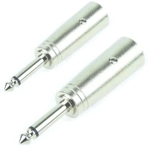 2 x Adam Hall Audio Adapter XLR male Stecker auf 6,3 mm Klinke TS Mono Verbinder - Picture 1 of 7