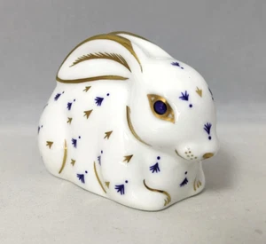 Royal Crown Derby Rabbit Paperweight Silver Stopper - Picture 1 of 6