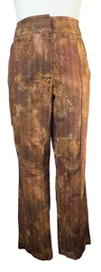 Kate Hill Casual Leopard Print Wide-legged Cotton Brown Jeans Size 10 - Picture 1 of 8