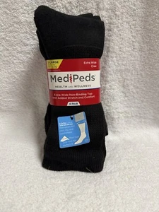 Brand New Medipeds Men’s XL Diabetic Black Socks - Picture 1 of 4