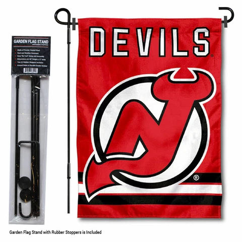 New Jersey Devils Garden Flag and Yard Pole Stand Included Cover