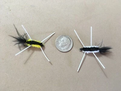 ZEKE'S 3WT PANFISH FLIES PANFISH POLECATS IN TWO COLORS SIZE 10 HOOK TROUT BLUEGILL FLIES FLY FISHING