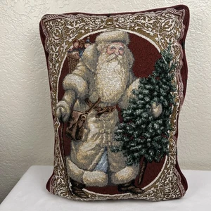Vintage Weihnachten Wandteppich Überwurf Kissen Nikolaus Santa Home Decor 15" x 11" - Bild 1 von 7