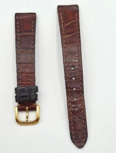 Original Ebel 3012  Sport Classique Date Leather Brown 15MM x 12MM Strap - Picture 1 of 5