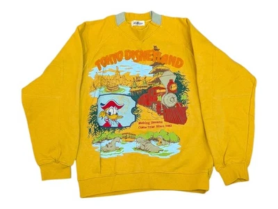 Vintage 1980s Tokyo Disneyland Donald Duck Mixed Media Sweatshirt Medium Japan - Image 1 of 4