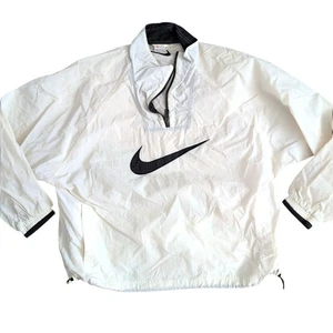 Vintage 90s Nike Big Logo Swoosh Pullover Windbreaker Jacket 1/4 Zip Men's XL - Picture 1 of 10
