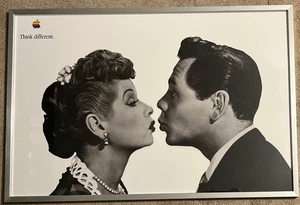 Original Vintage Lucille Ball Desi Arnaz Apple Think Different Poster 24 x 36 gerahmt - Bild 1 von 4