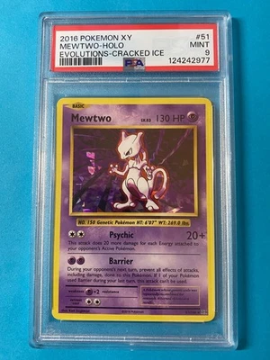 💜 Mewtwo Cracked Ice Holo PSA 9 | XY Evolutions #51 | 2016 Pokémon - Image 1 of 2