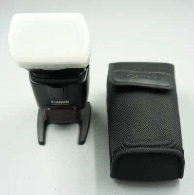 Canon Speedlite 430EX Camera Flash Works w/ Diffuser, Stand, Pouch #666 - Image 1 of 4