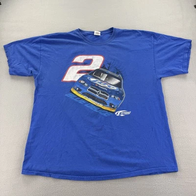 Brad Keselowski Shirt Mens 2XL Blue NASCAR Racing Penske Dodge Charger Tee - Image 1 of 4