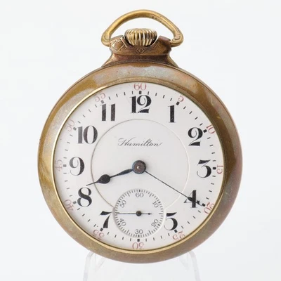 RELOJ BOLSILLO HAMILTON 1919 RARO 23 JOYAS MODELO 946 ESTUCHE GRADO FERROCARRIL RARO Foto 1 de 4