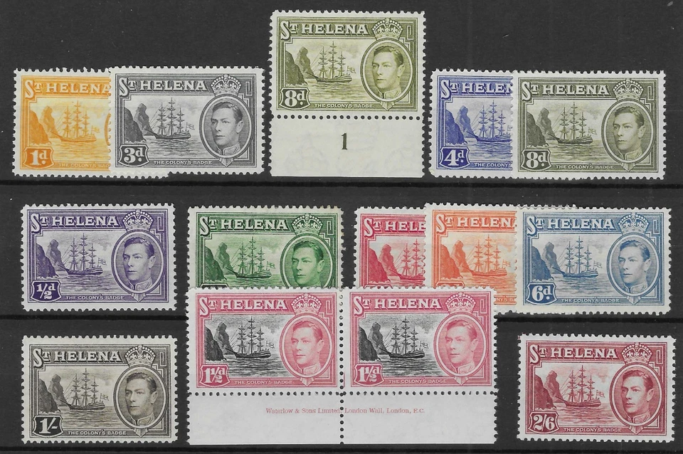 St Helena 1938-49 GVI Definitives Mint Cat £50 Foto 1 de 1