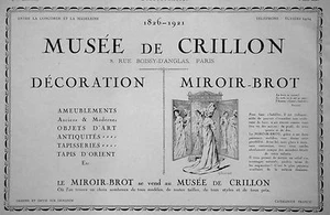 WERBUNG CRILLON MUSEUM DEKORATION SPIEGEL BROT KUNSTOBJEKT ANTIK TEPPICH - Bild 1 von 1
