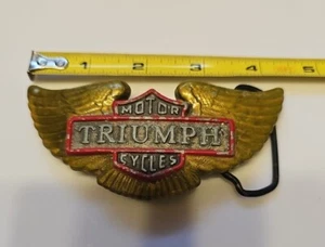 Vintage TRIUMPH MOTORCYCLES Solid  Belt Buckle 1970'S - Picture 1 of 6