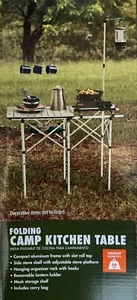 Ozark Trail Folding CAMP KITCHEN TABLE Adjustable Stove Rack Carry Bag - Picture 1 of 5