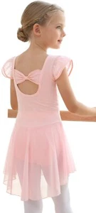 Dance Ballet Leotard for Toddler Girls Ballerina Dresses Outfit Back Bow Flut... - Picture 1 of 7