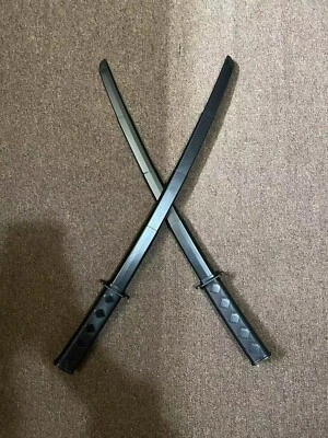 2 件打印可伸缩玩具武士剑可伸缩 Katana Cosplay 美国库存! — 第 1/4 张图片