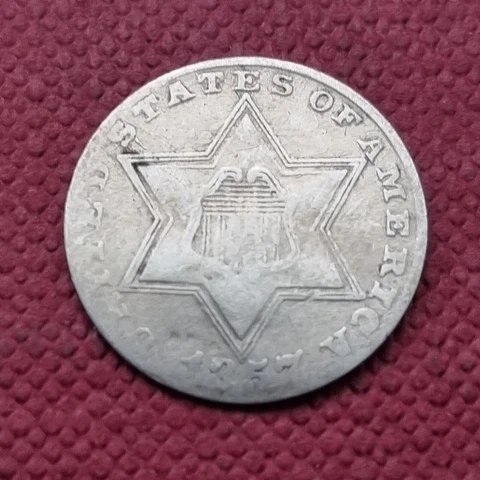 1857 Three Cent Silver Trime 3c Better Grade #50985 Cover