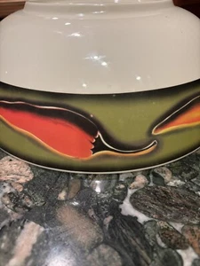Clay Art Vintage 2004 Melamine White Salad Bowl With Multi Chili Pepper Design - Picture 1 of 9